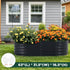 Oval Galvanised Steel Raised Garden Bed 160cm x 80cm x 42cm