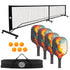 Pickleball Set with 4 Fiberglass Paddles, 6 Balls, Net and Carry Bag