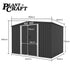 PlantCraft Garden Shed 2.58m x 2.07m with Floor Frame – Gable Roof