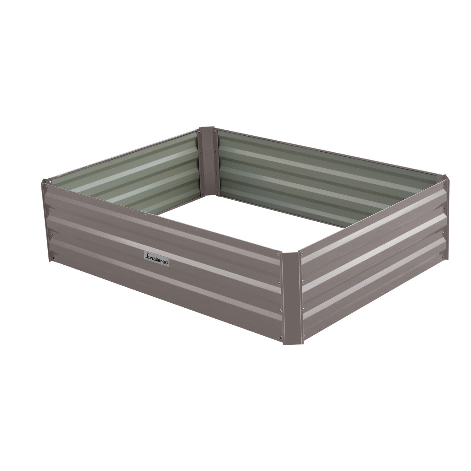 Wallaroo Galvanized Steel Garden Bed 120cm x 90cm x 30cm Grey