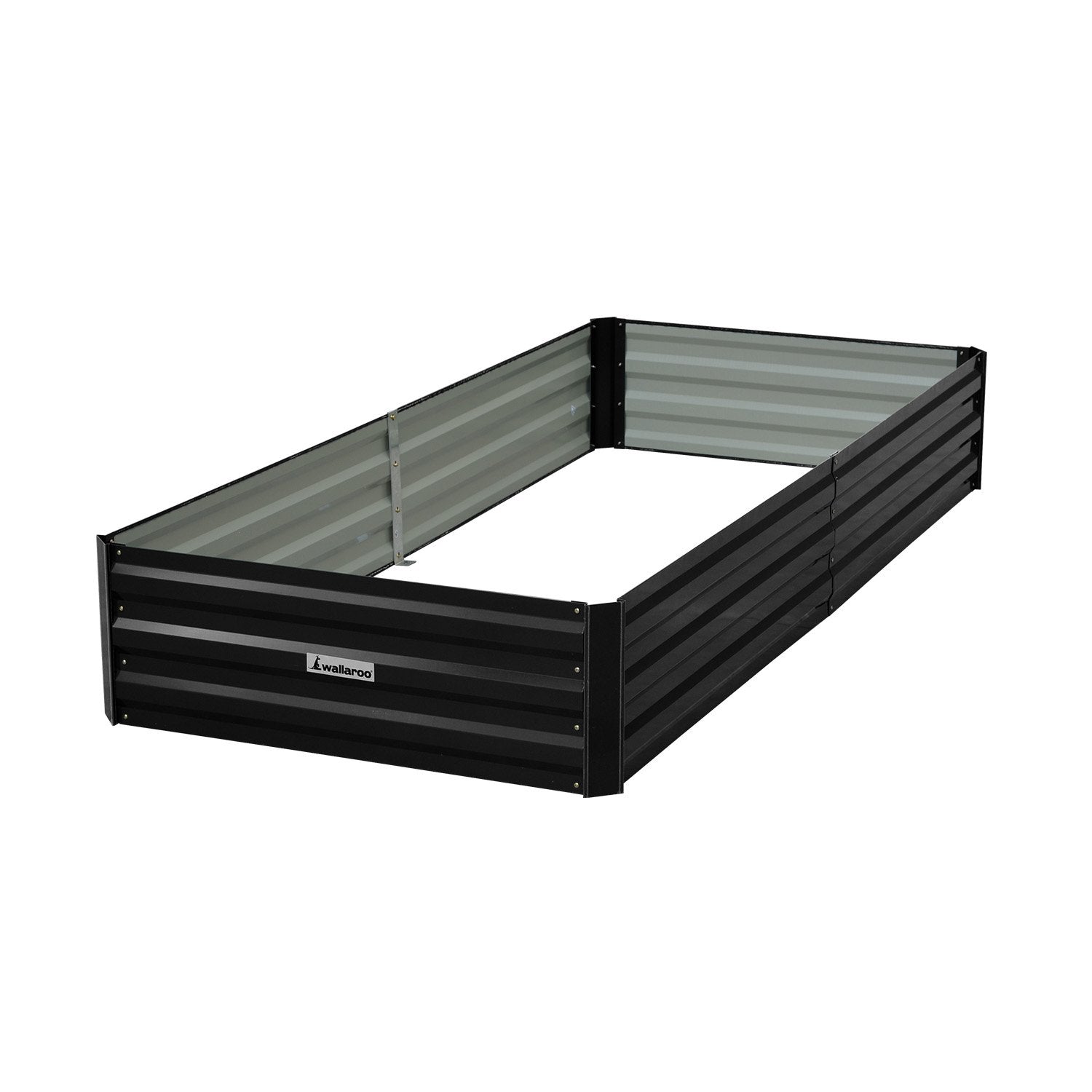 Wallaroo Galvanized Steel Garden Bed 210cm x 90cm x 30cm Black
