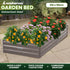 Wallaroo Galvanized Steel Garden Bed 210cm x 90cm x 30cm Grey