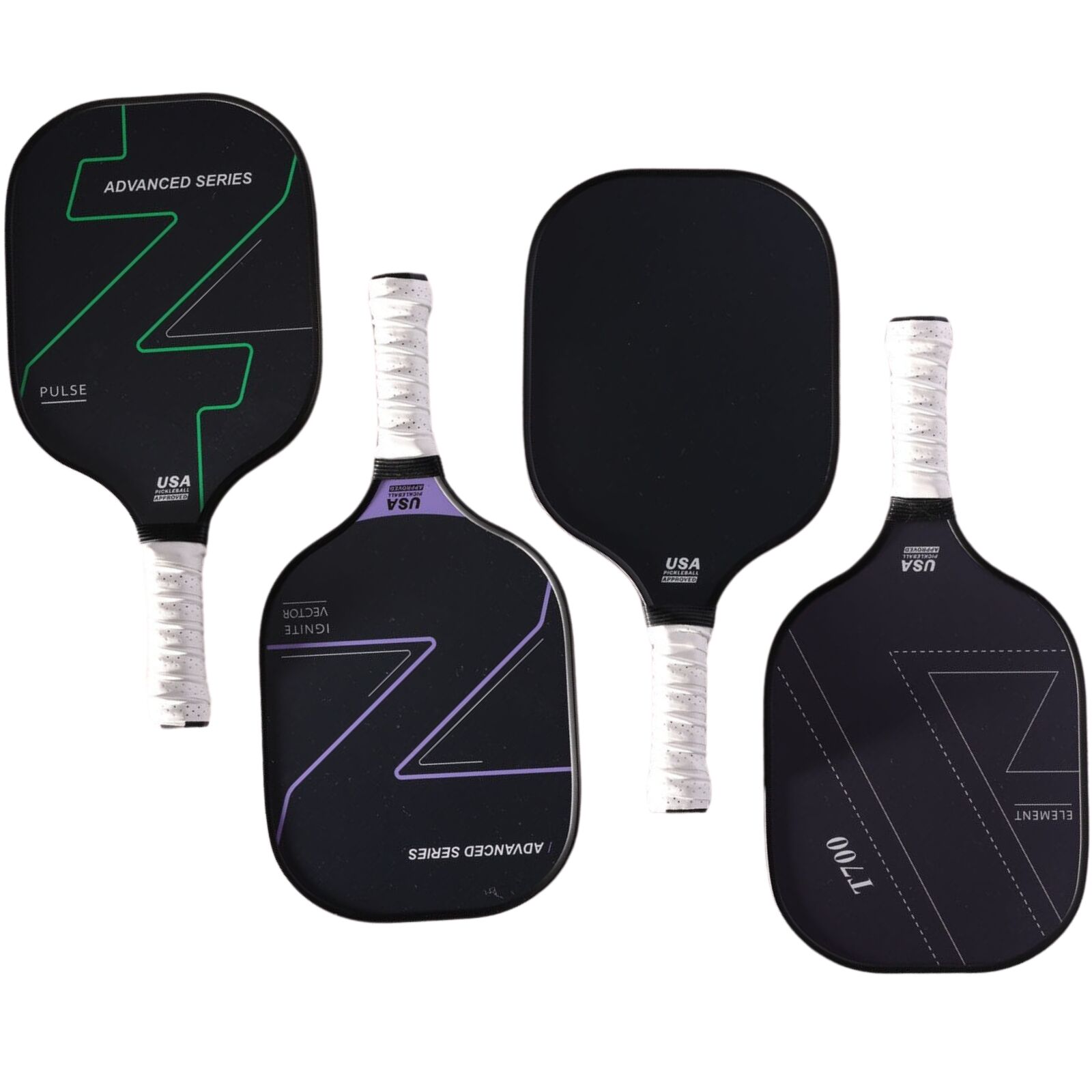 Graphite Carbon Fiber Pickleball Paddles - 4 Pack