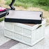 Collapsible Camping Storage Box with Wooden Lid 30L White
