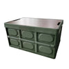 Collapsible Camping Storage Box with Wooden Lid 30L Green