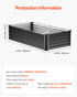 VEVOR Metal Raised Garden Bed 180cm x 90cm x 44cm